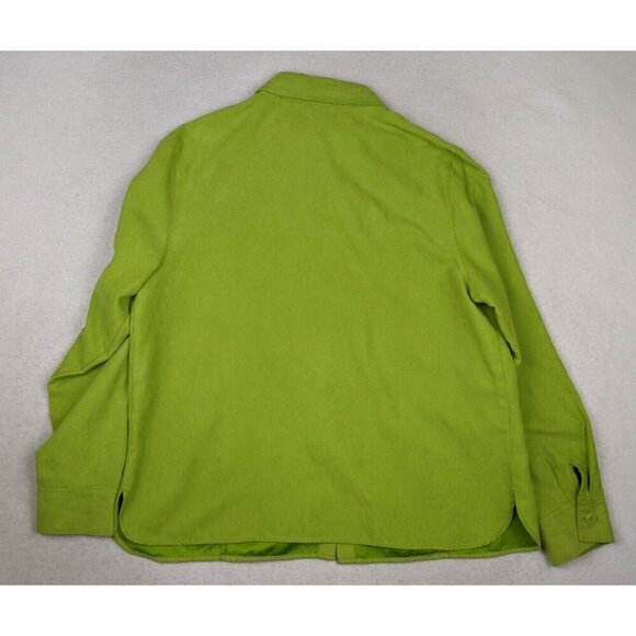 STUDIO WORKS - WOMEN'S GREEN SOFT MICROFIBER LONG SLEEVE BUTTON-UP TOP - SIZE L - Picture 7 of 8
